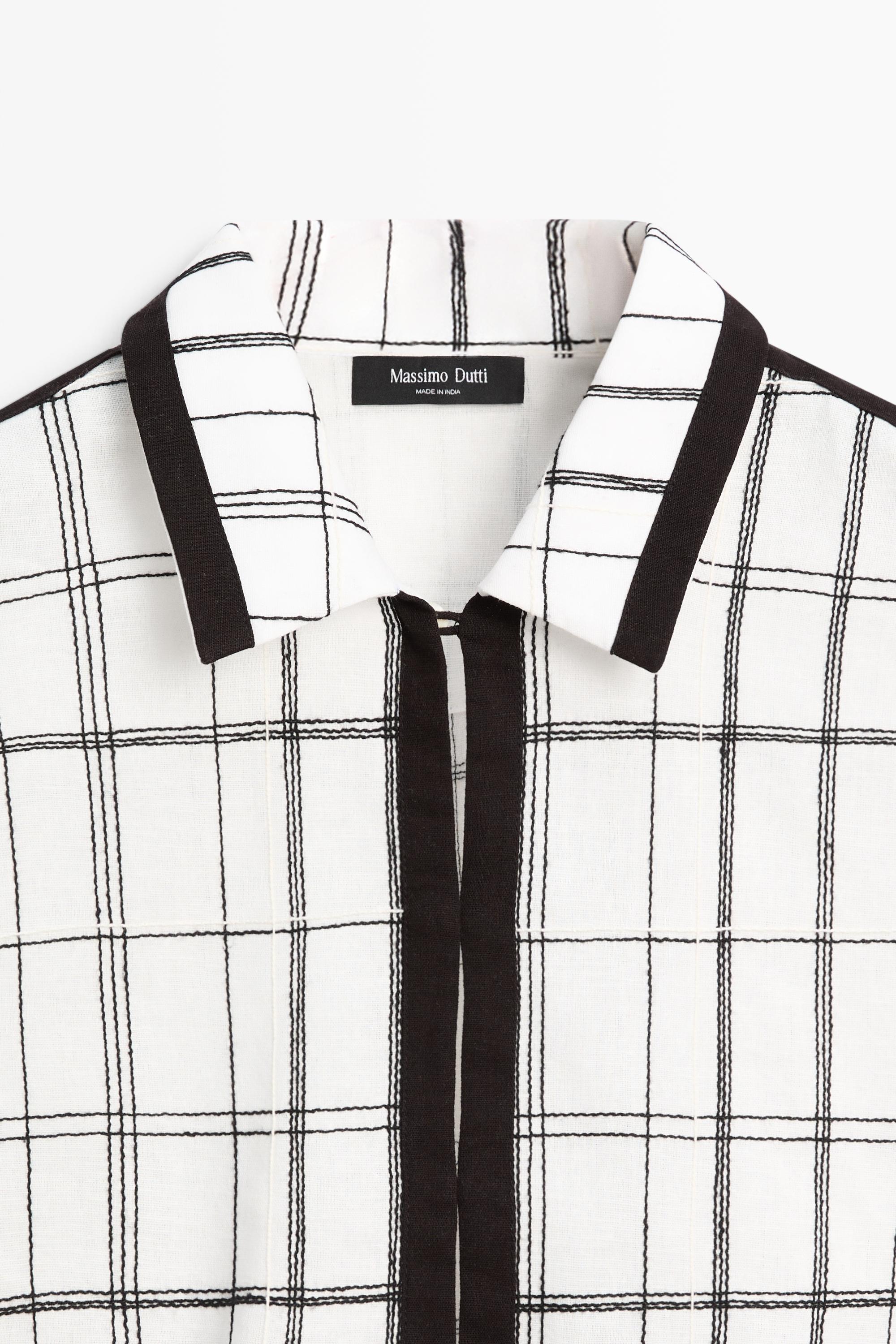 Cotton blend check shirt